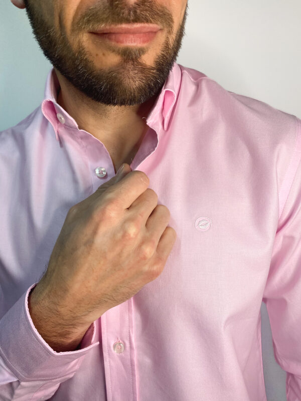 Camisa Oxford rosa claro