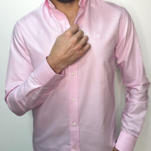 Camisa Oxford rosa claro