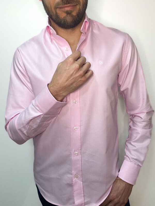 Camisa Oxford rosa claro